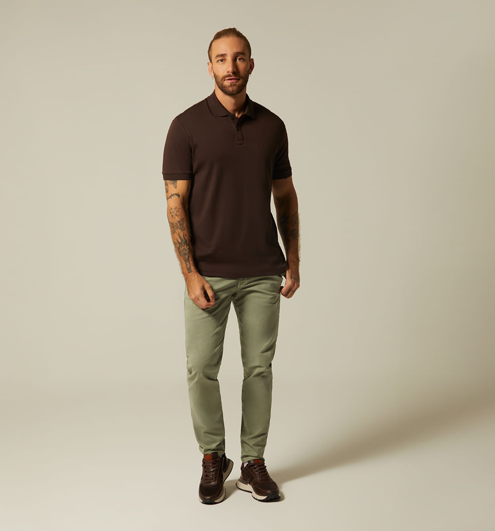 Polo en interlock para hombre