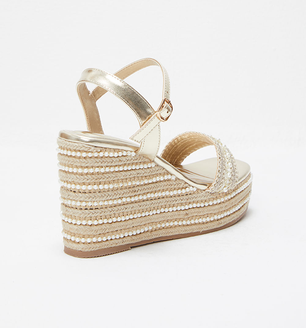 Sandalia plantaforma con perlas