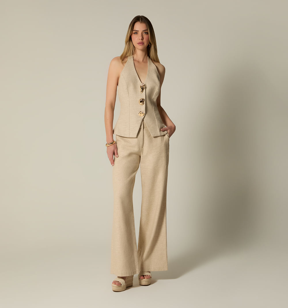 Chaleco halter con maxy botones