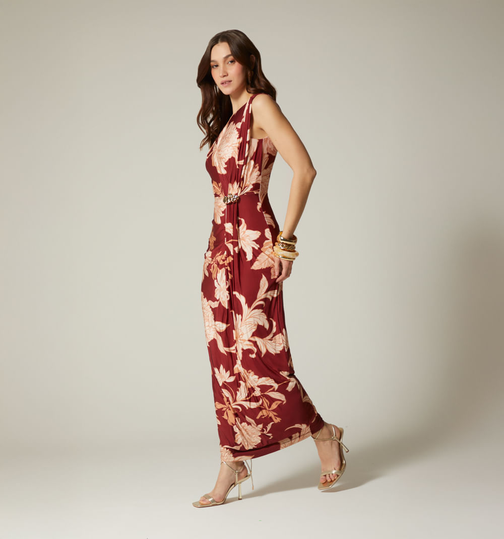 Vestido largo manga sisa