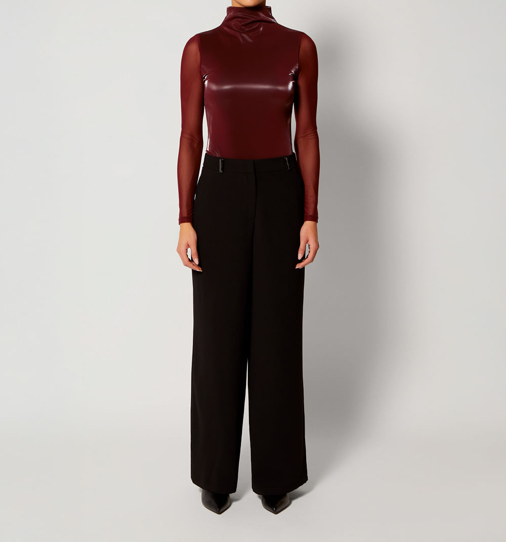 Body manga larga cuello alto