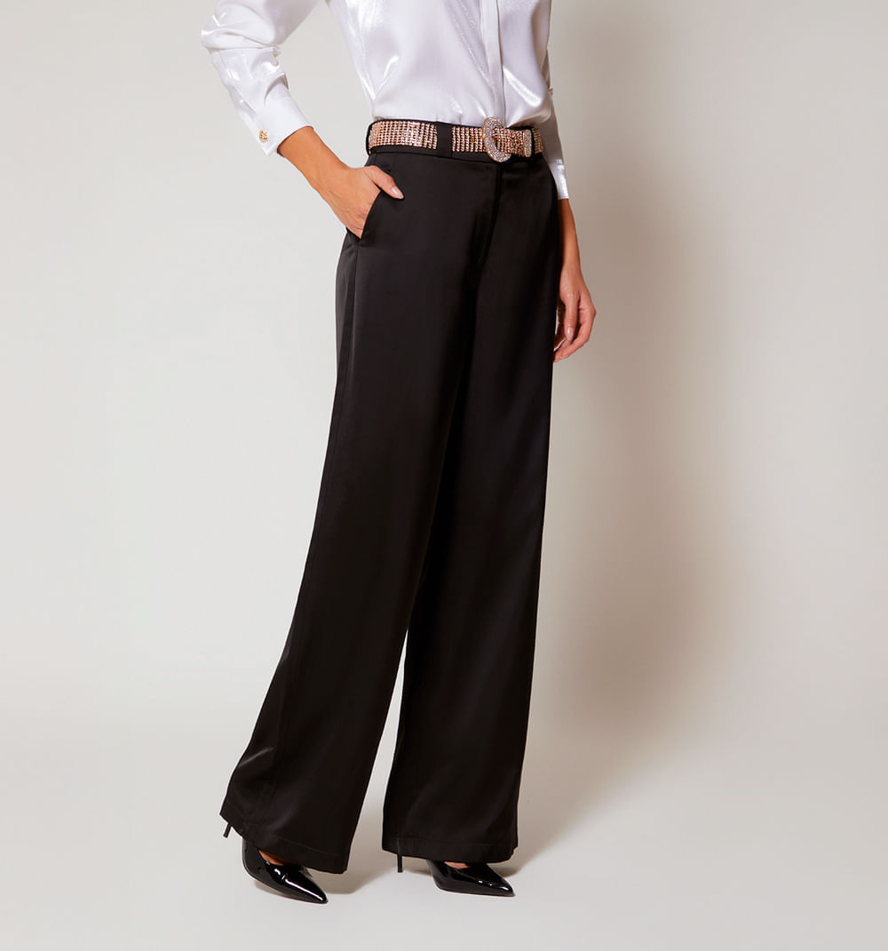 Pantalon tiro alto con correa