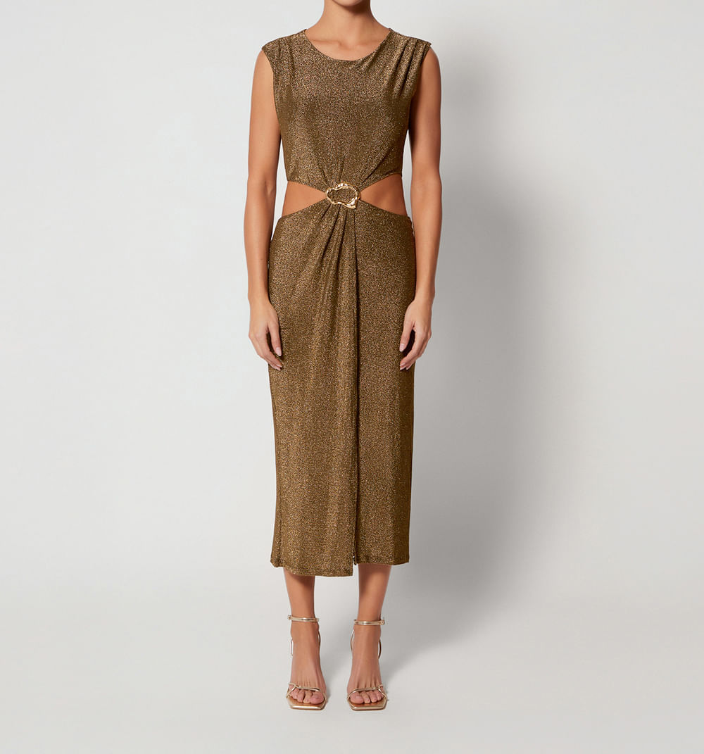 Vestido midi con herraje