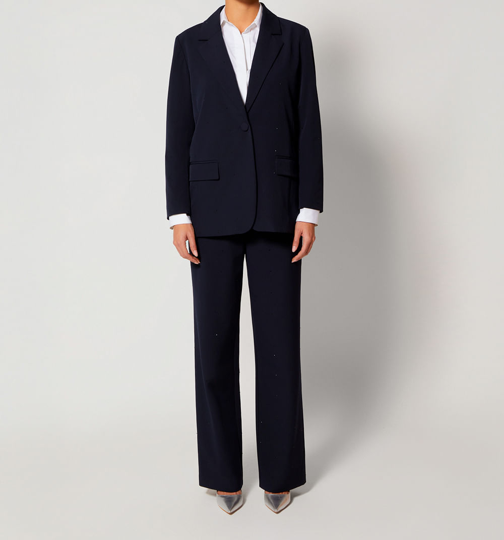 Blazer clasico con apliques hotfix