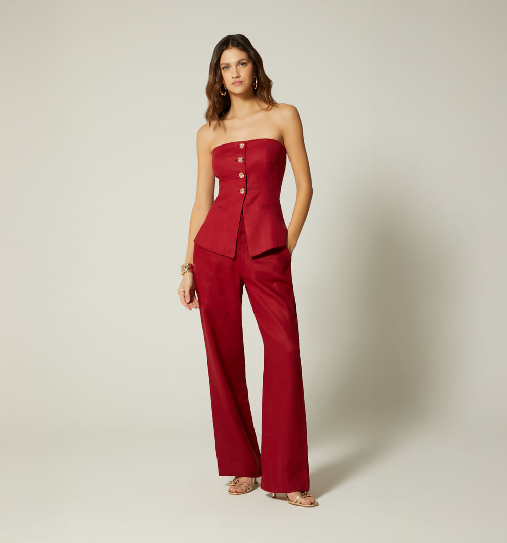 Blusa straple botonadura cruzada