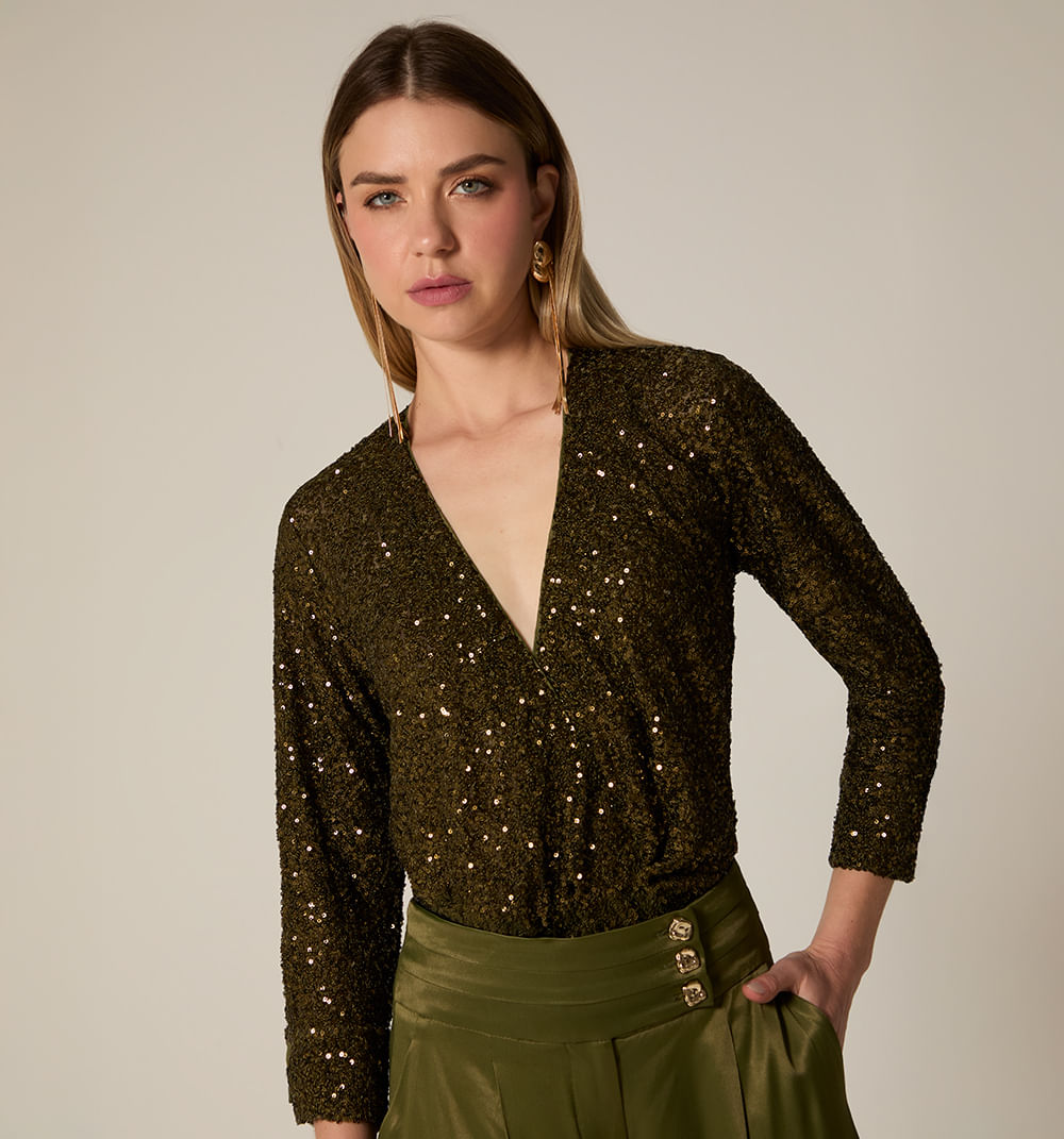 Cami body cruzado lentejuela