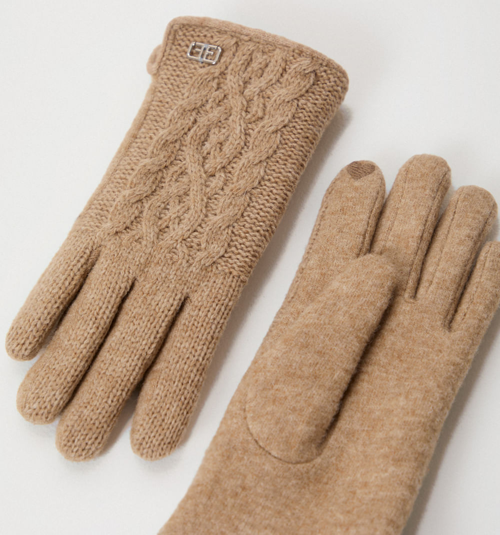 Guantes tejidos trenzados