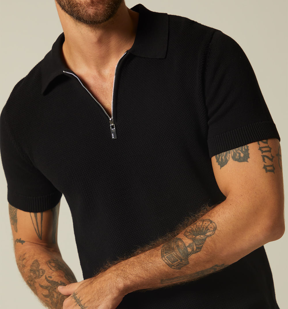 Polo tejido para hombre panal de abeja