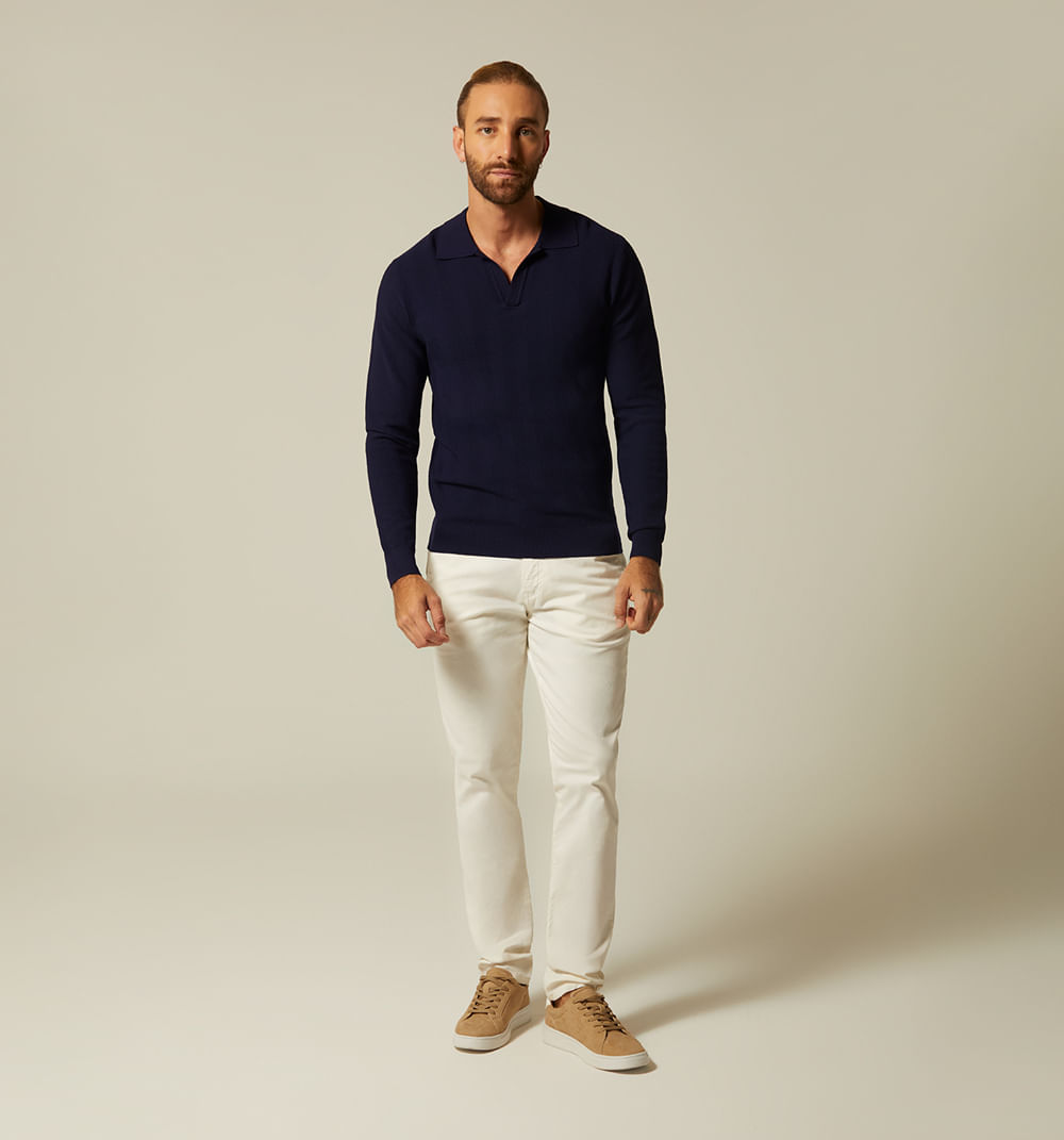 Buzo para hombre tejido con cuello