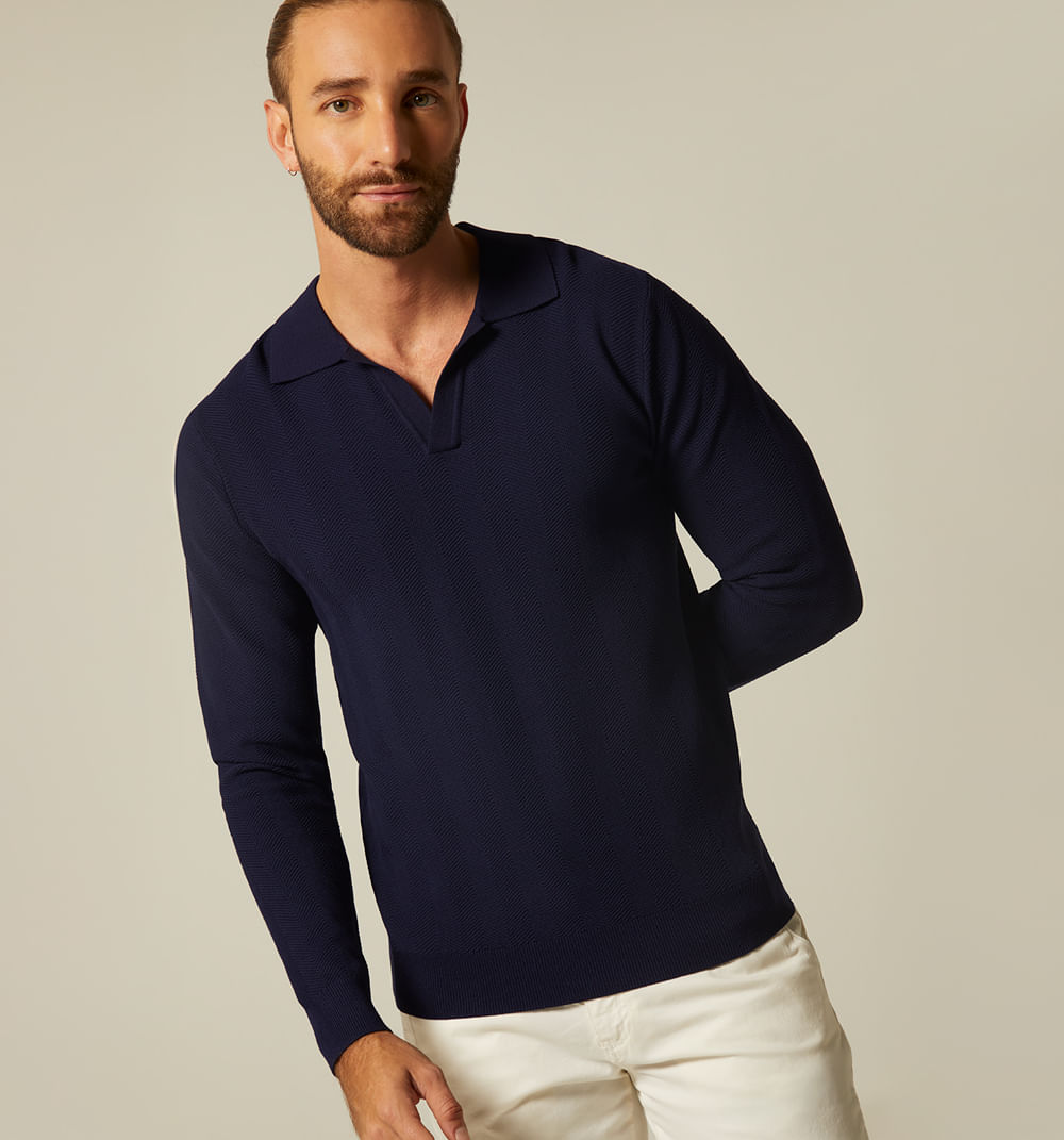 Buzo para hombre tejido con cuello