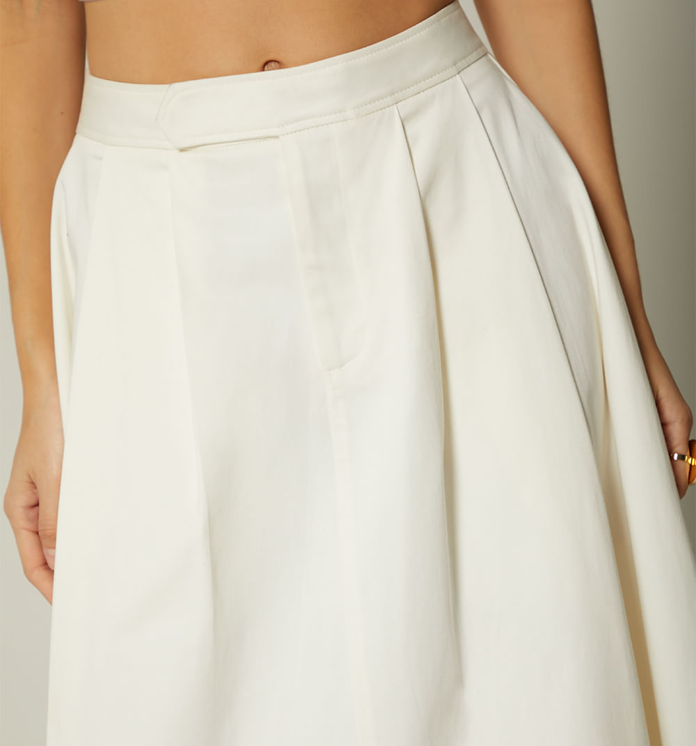 Falda midi con prenses y bolsillos