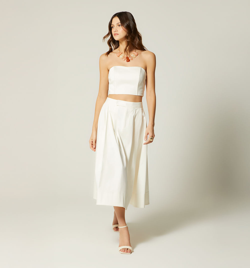 Blusa straple con elastico espalda