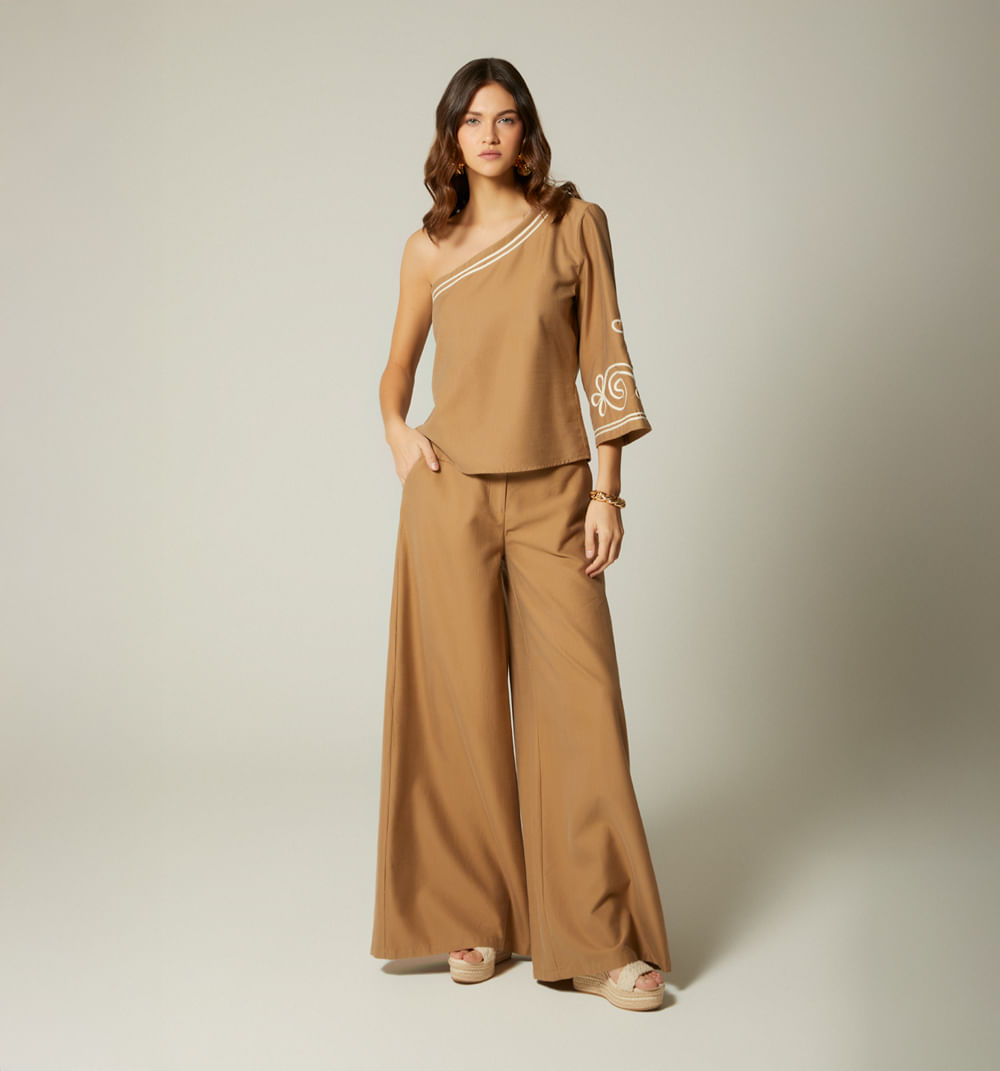 Pantalon mega palazo tiro alto