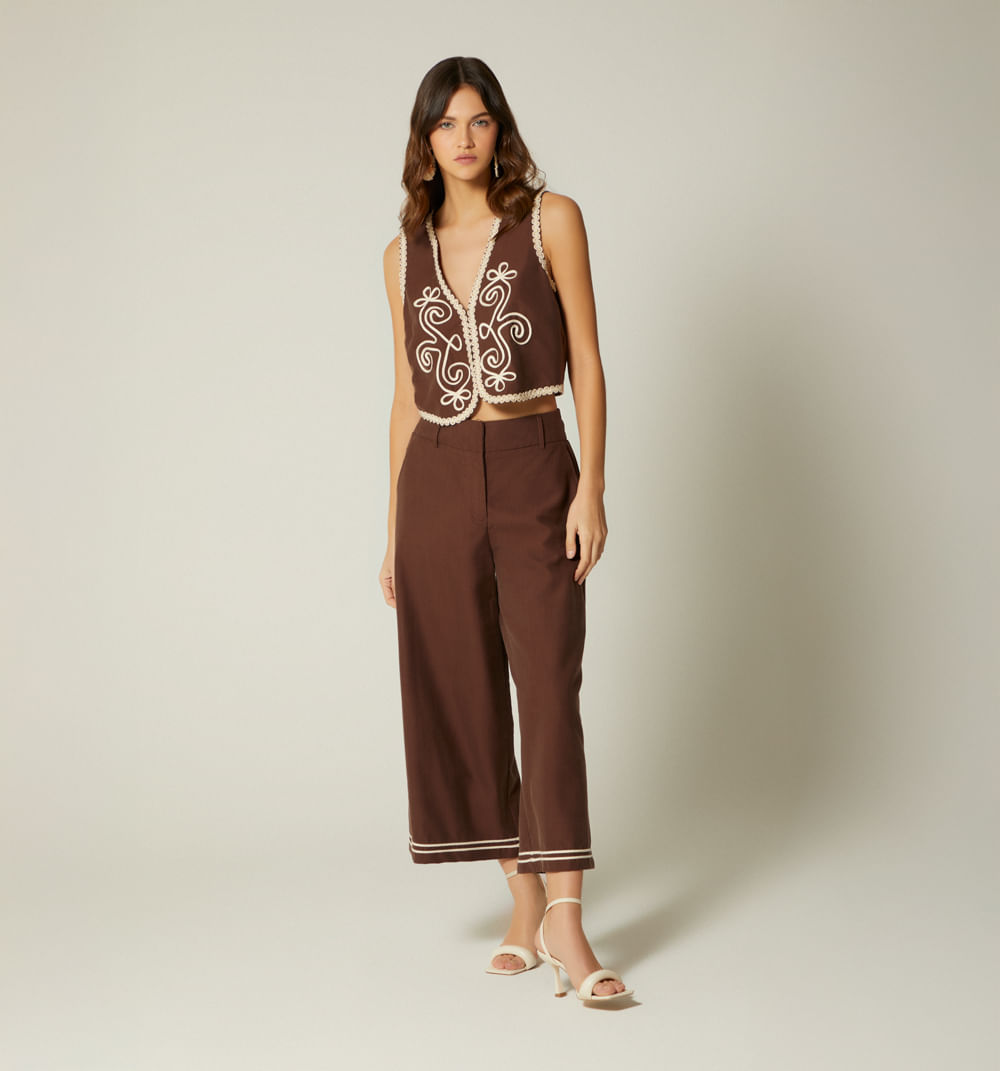 Pantalon tiro alto culotte