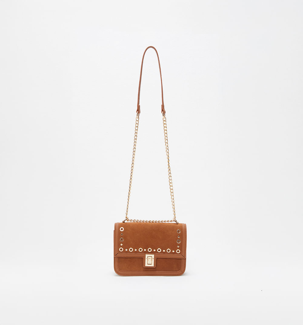 Bolso manos libres cuero con taches