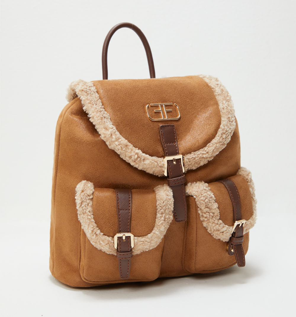 Morral suede con mini bolsillos