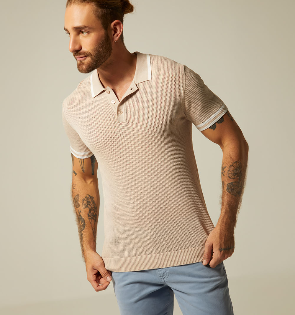 Polo para hombre tejida
