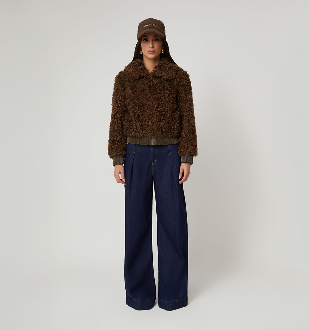 Chaqueta tipo borrego manga larga