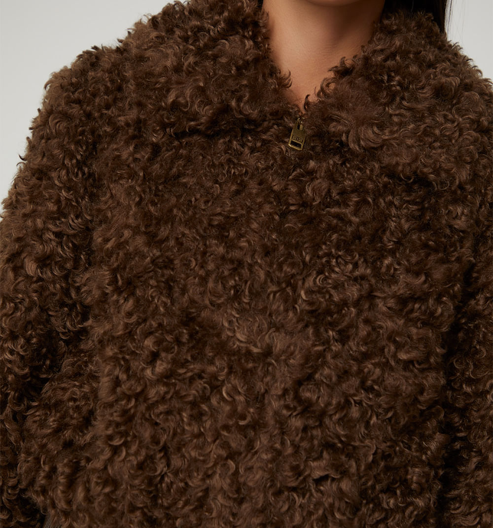 Chaqueta tipo borrego manga larga