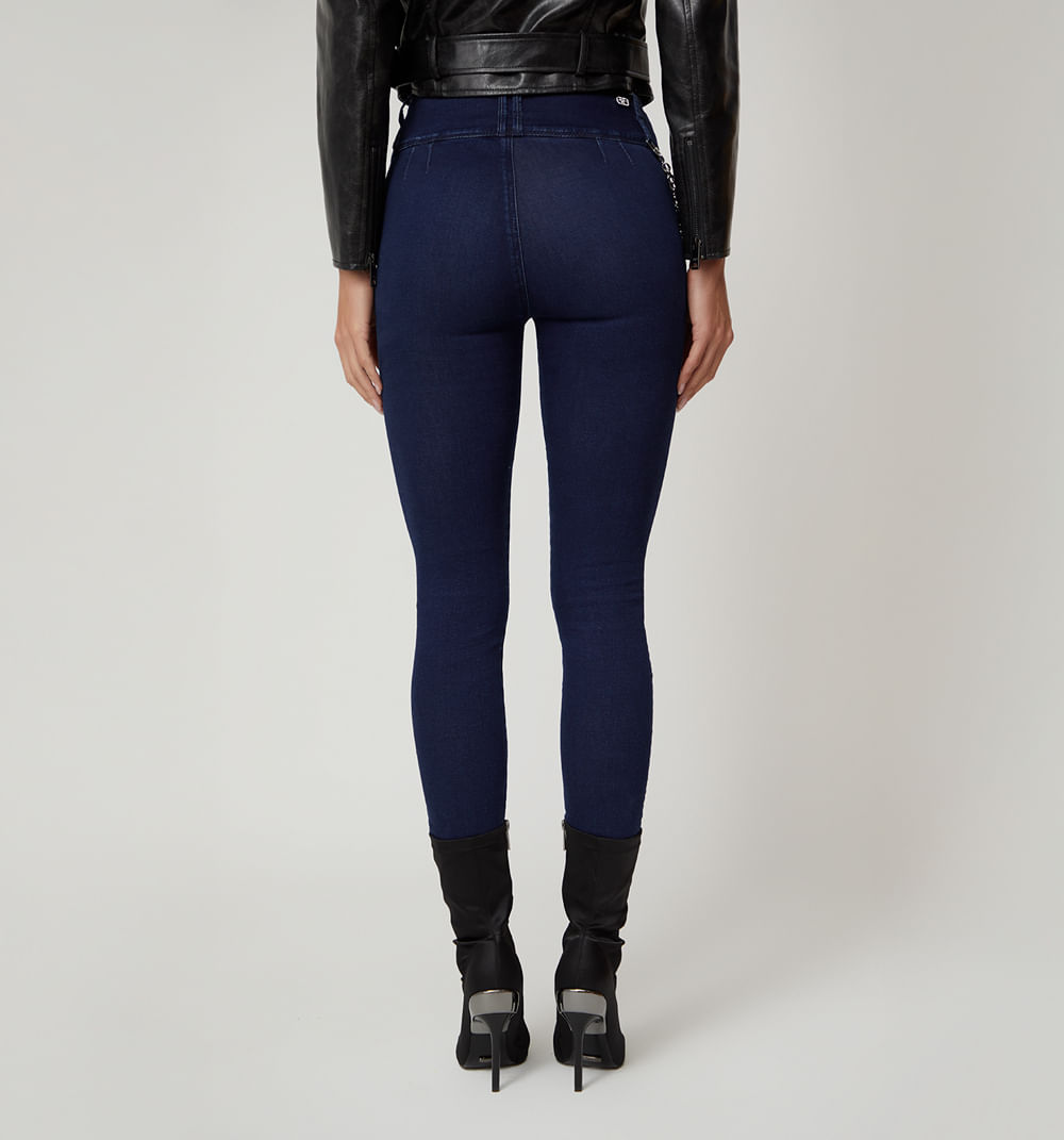 Jean ultraslim tiro alto correa cadena