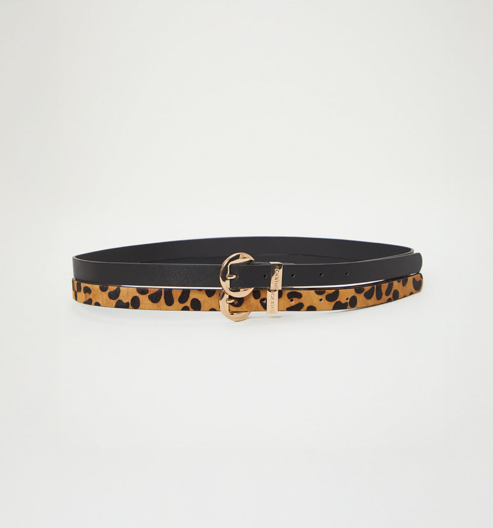 Correa hebilla redonda set x2