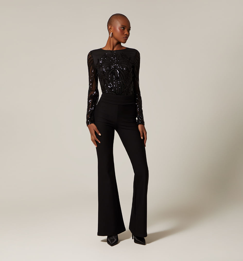 Body manga larga con transparencias