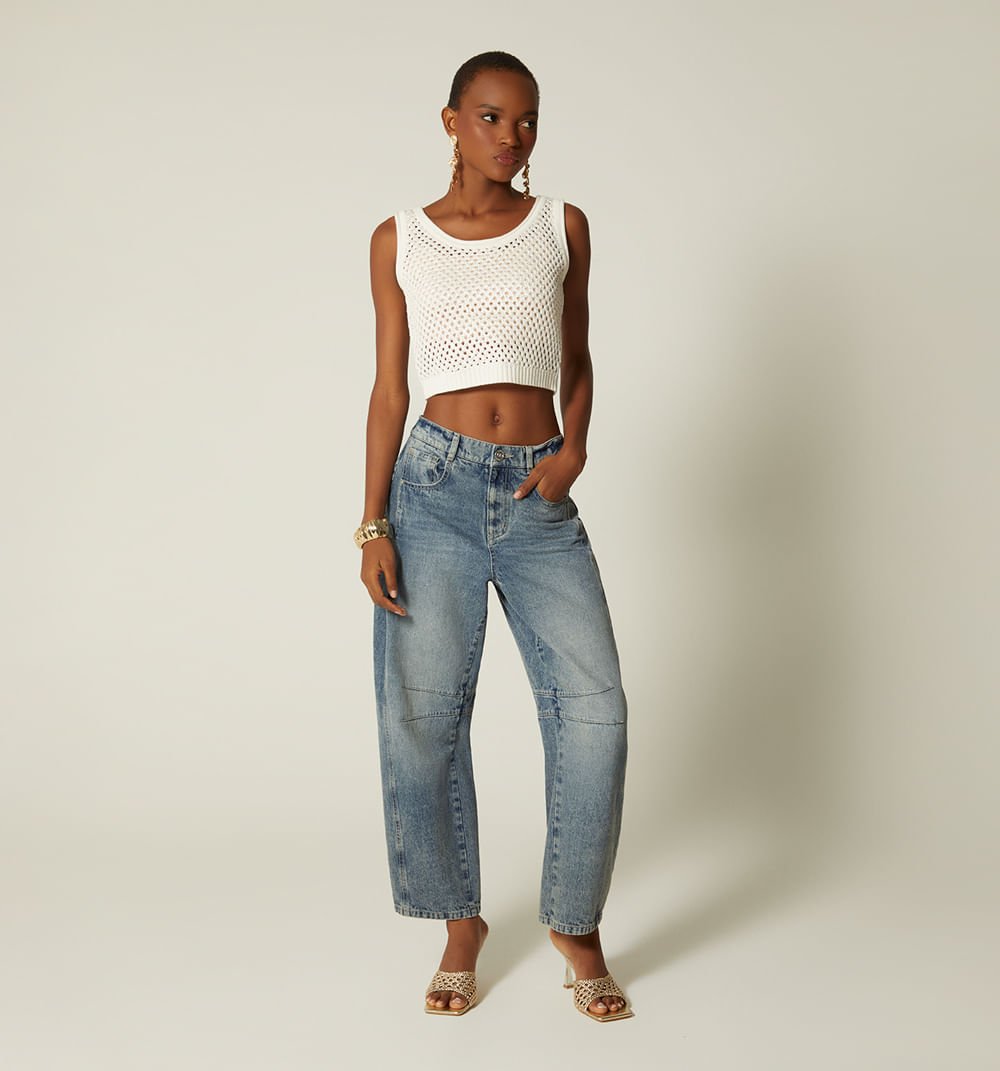 Blusa corta en malla