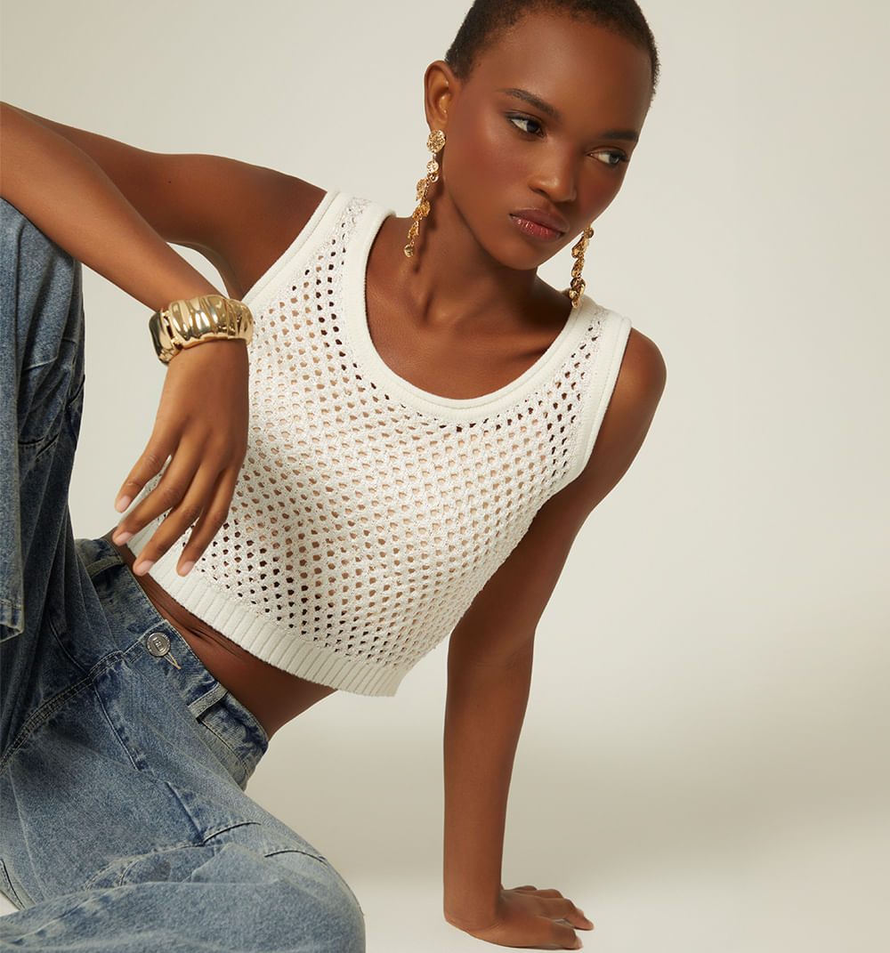 Blusa corta en malla