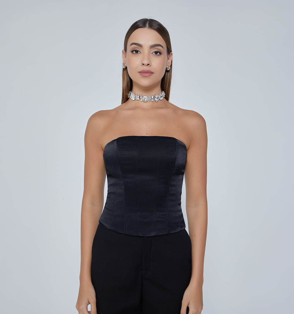 Blusa estraple  tipo corset