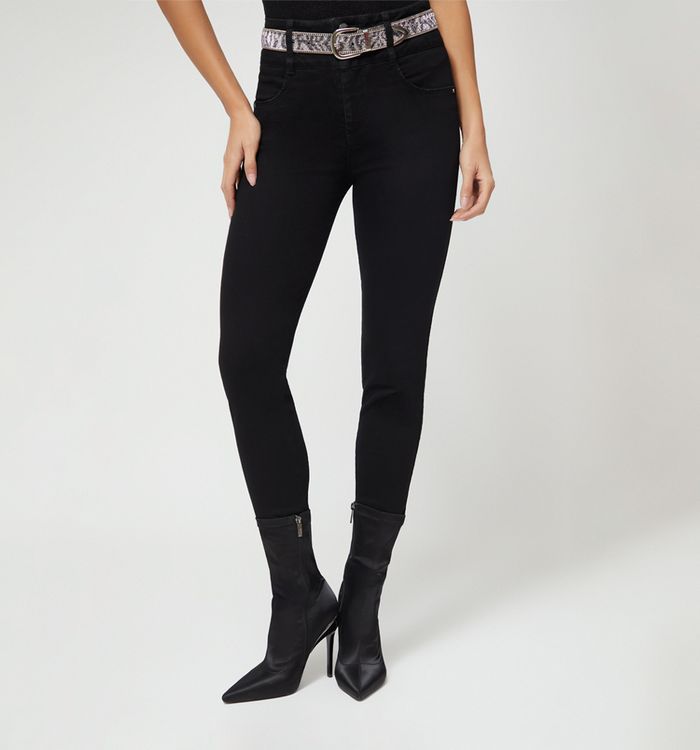 Jean ultraslim tiro super alto ribete