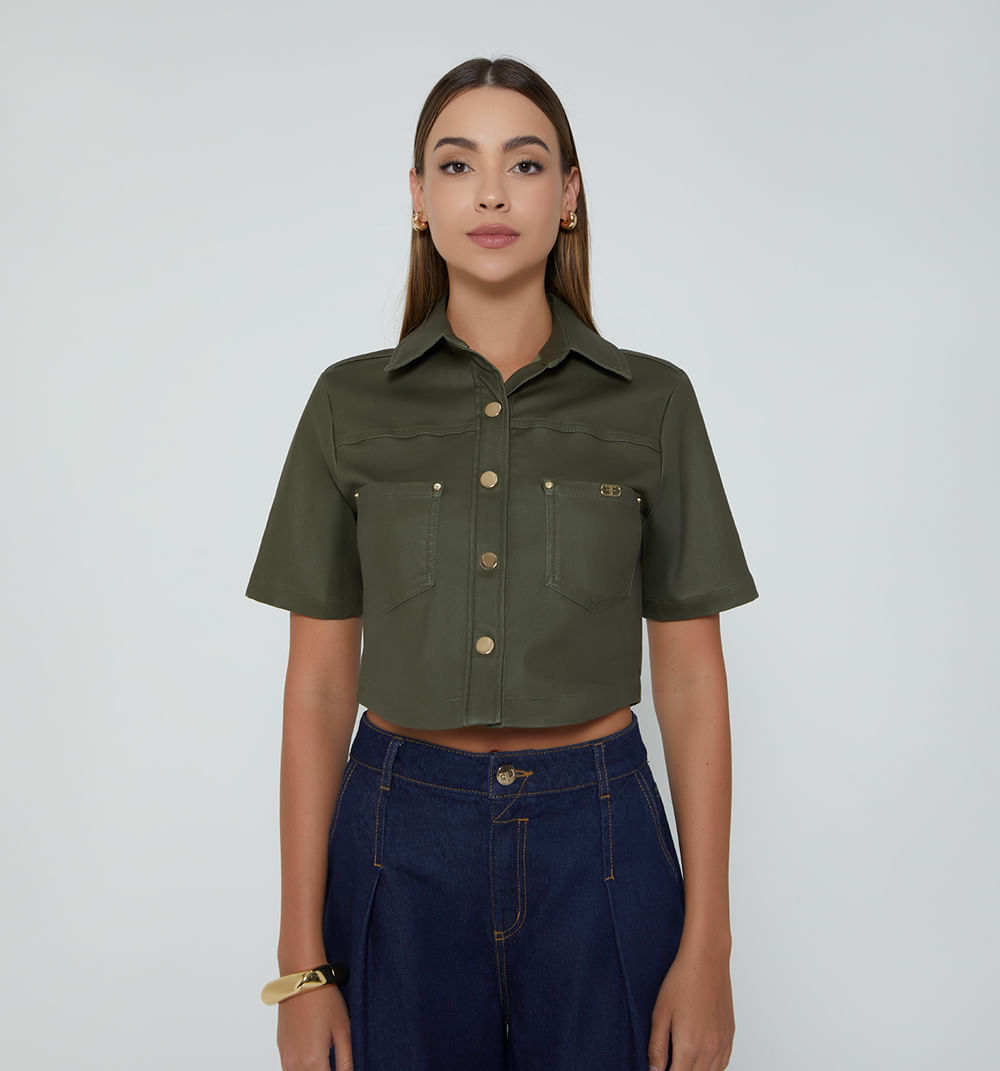 Blusa boxy manga corta