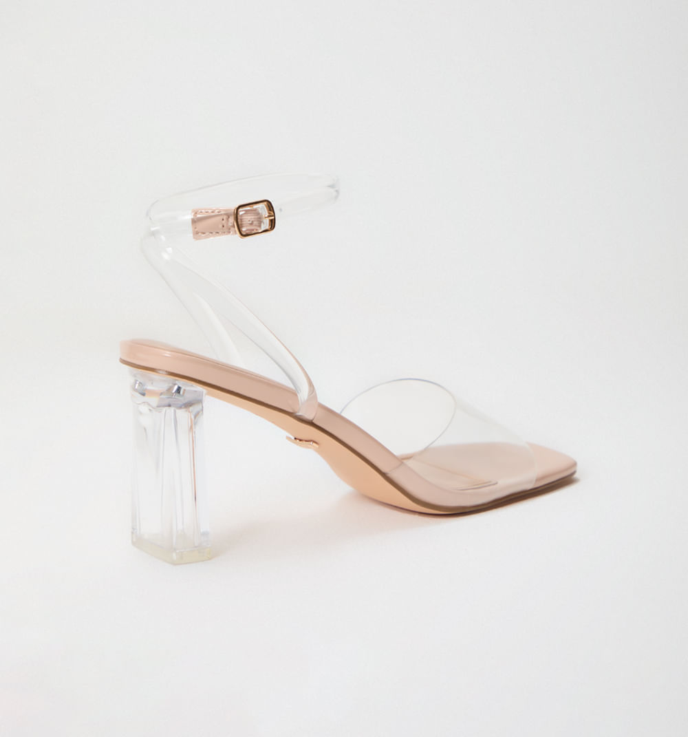 Sandalia tacon vinilo