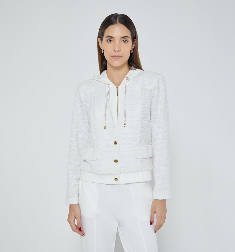 Chaqueta tweed deportiva con capucha