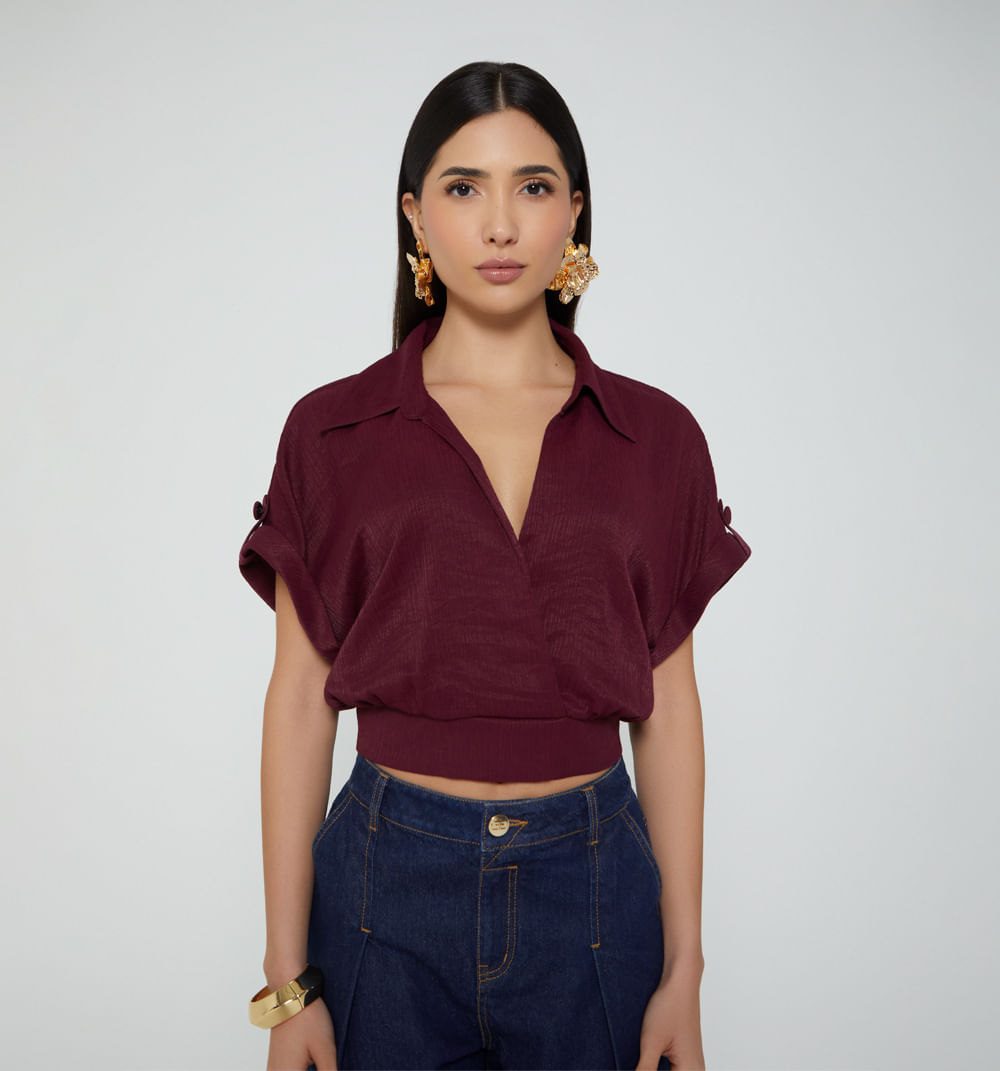 Blusa  manga corta cruzada