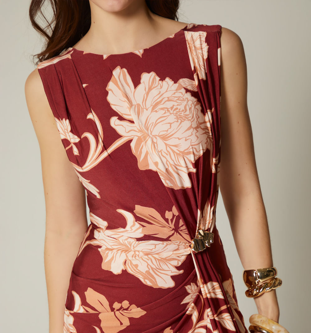 Vestido largo manga sisa