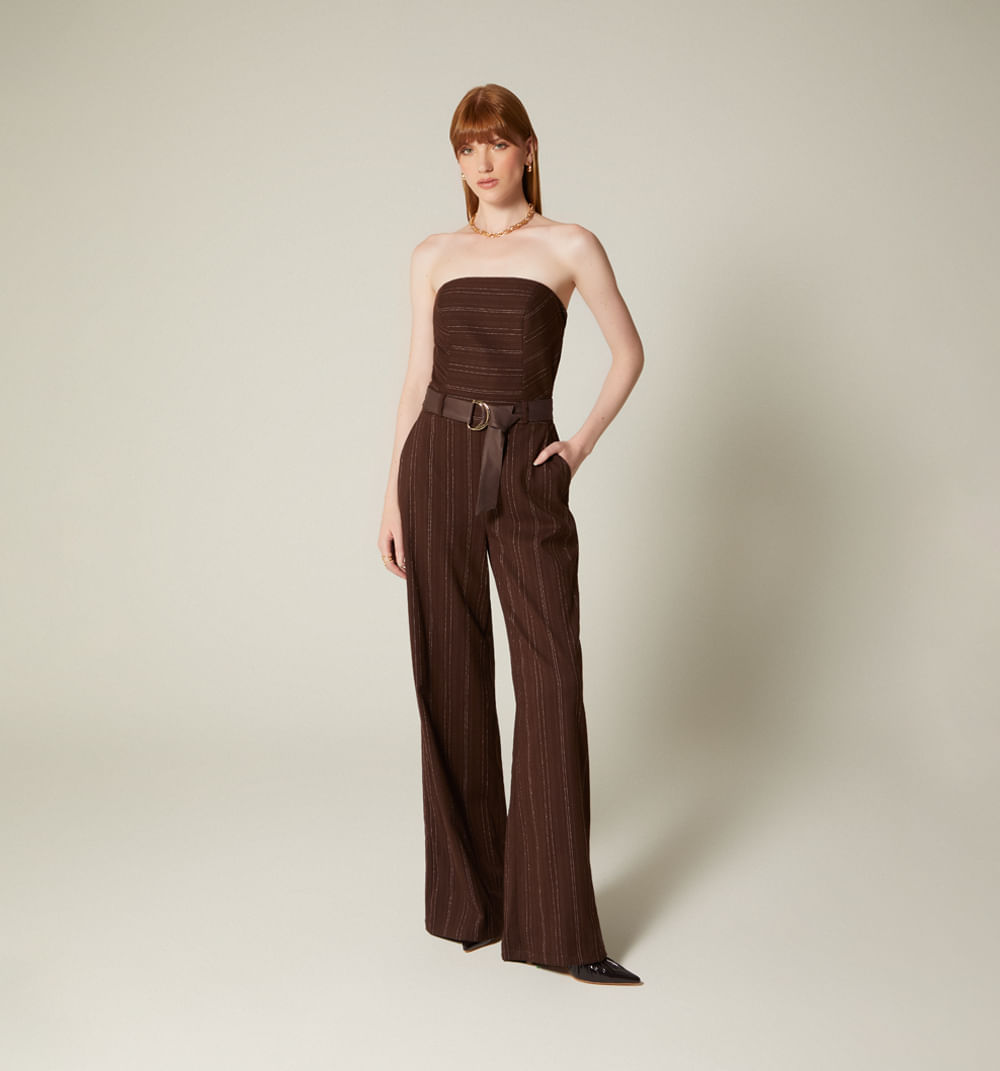 Enterizo strapless con cinturón