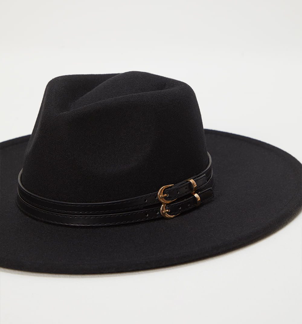 Sombrero ala ancha banda correas
