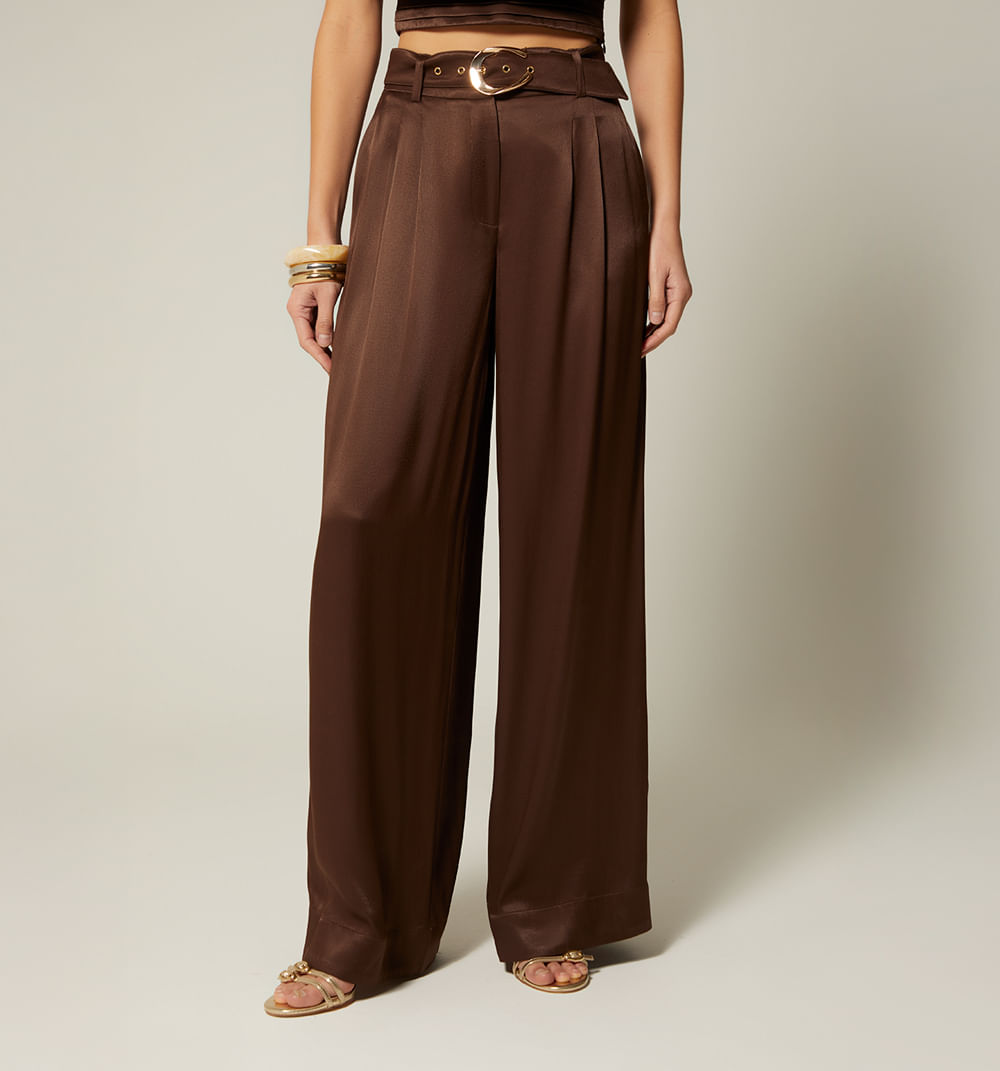 Pantalon tiro alto con correa