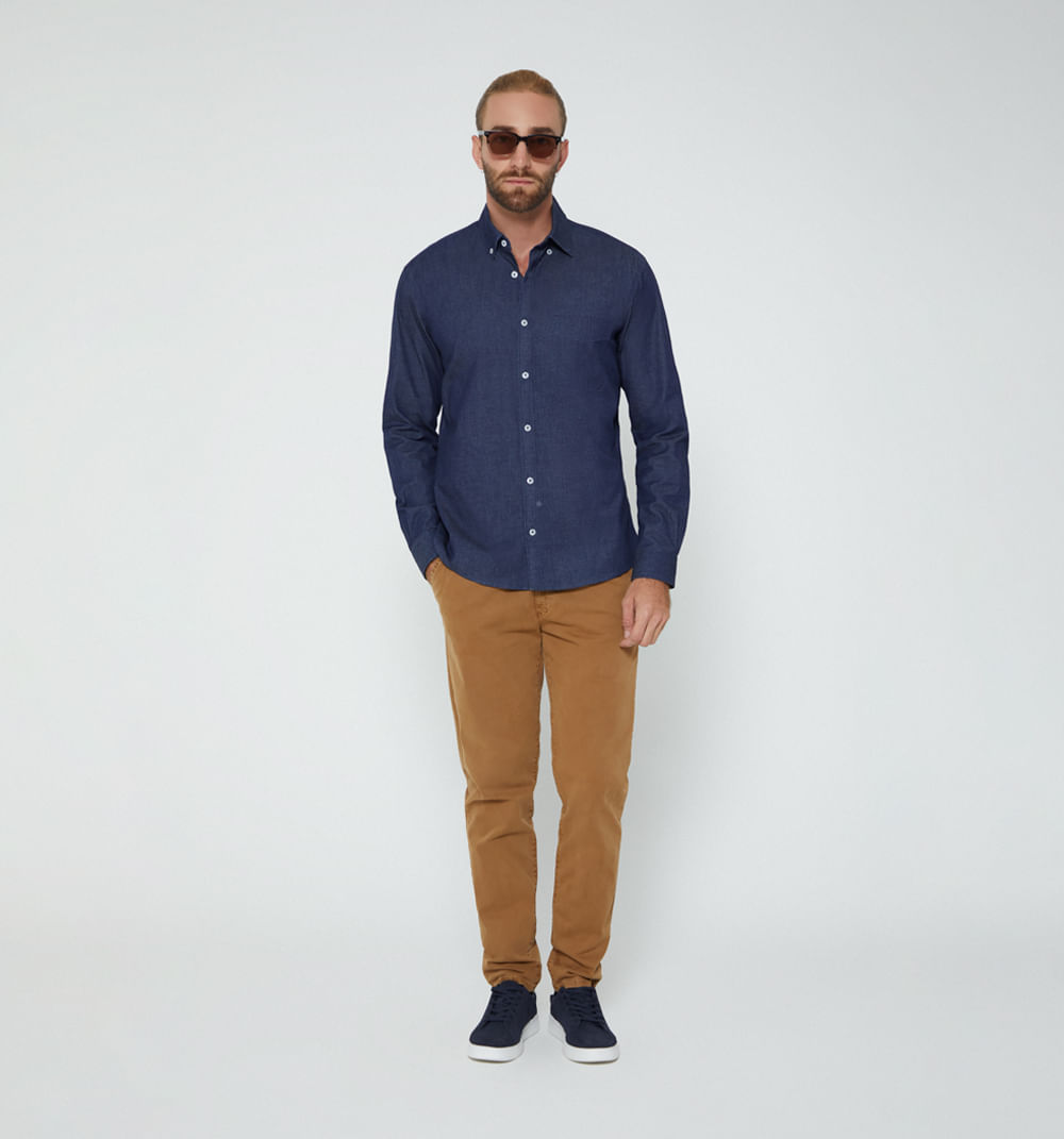 Camisa de tencel manga larga