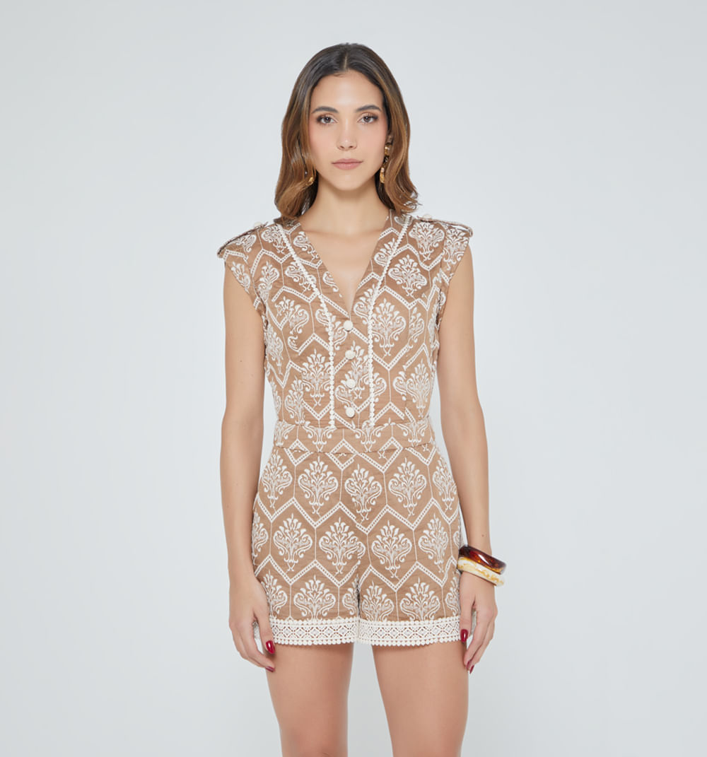 Enterizo short con encaje