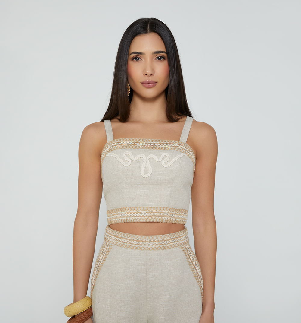 Blusa tiras con pasamaneria