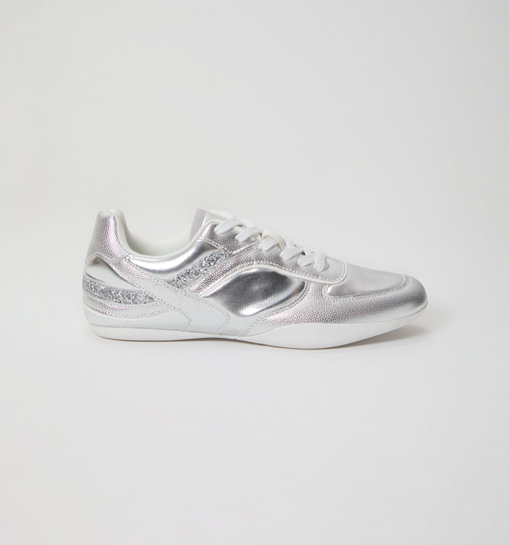 Tenis combinacion metalizado