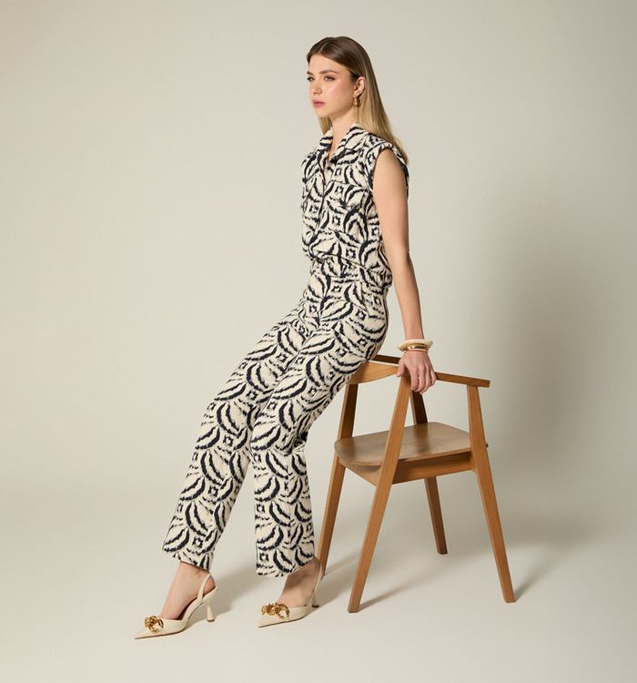 Pantalon tiro alto recto