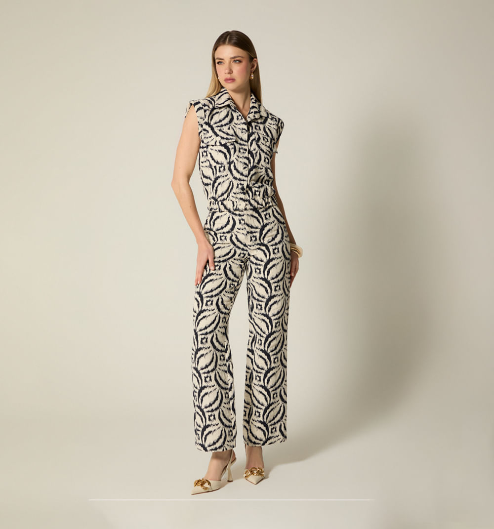 Pantalon tiro alto recto