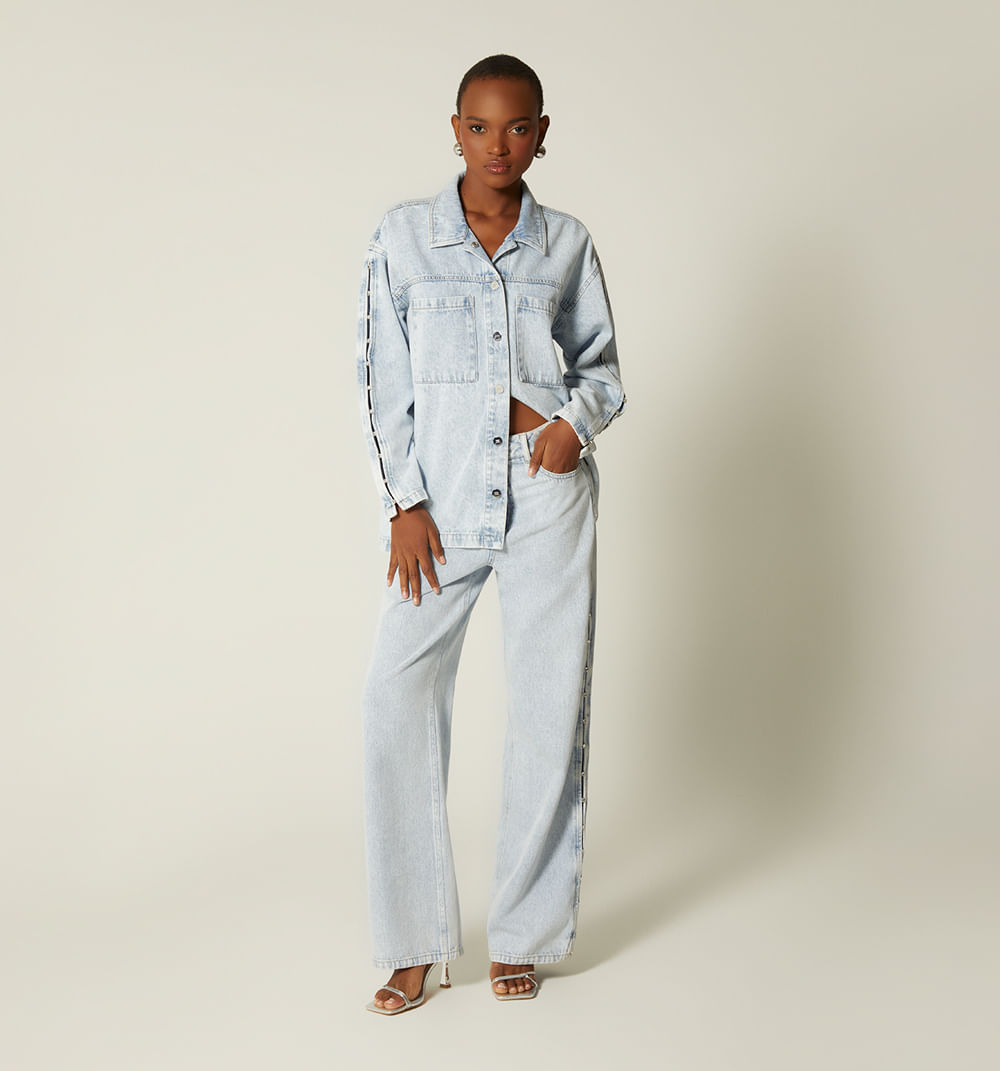 Blusa camisera manga con cristales