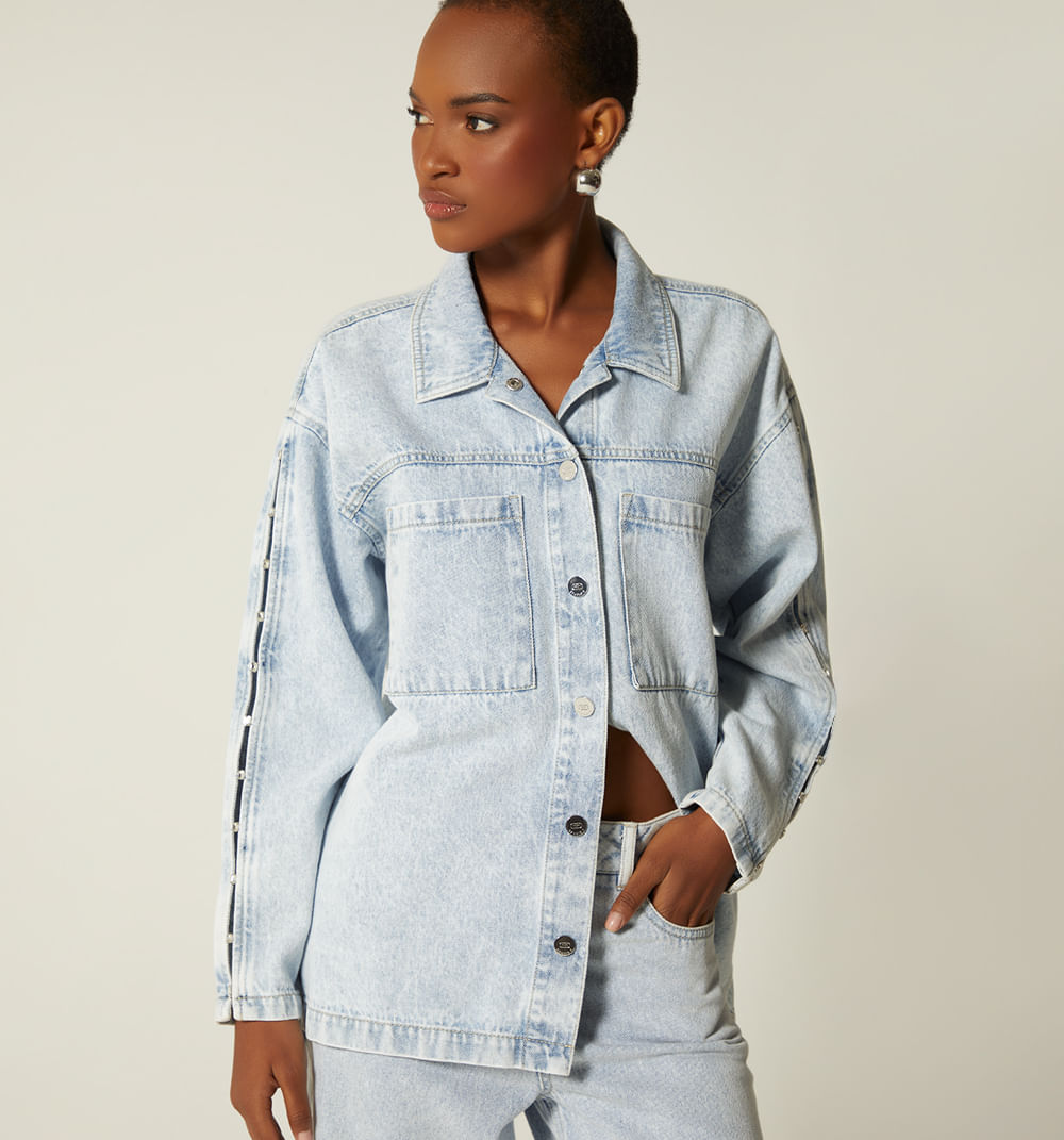 Blusa camisera manga con cristales