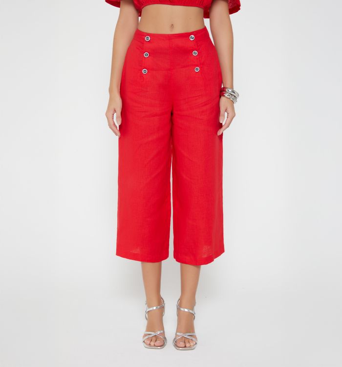 Culotte tiro alto con botones