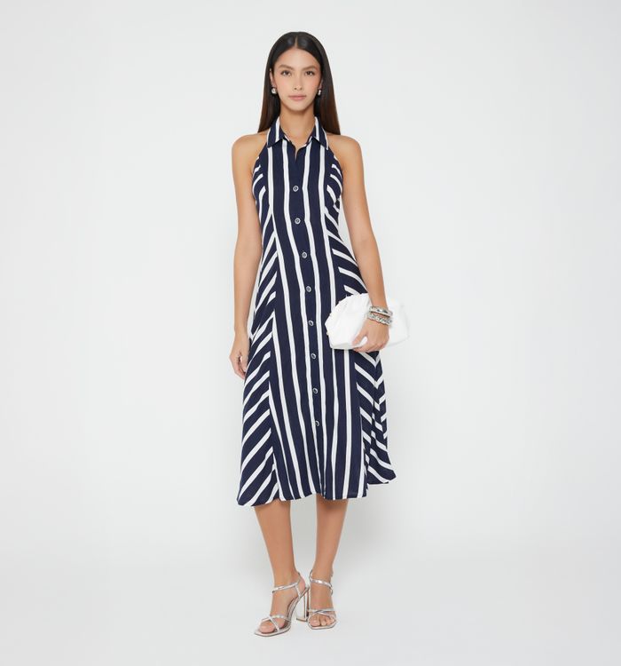 Vestido corto halter amarre en espalda