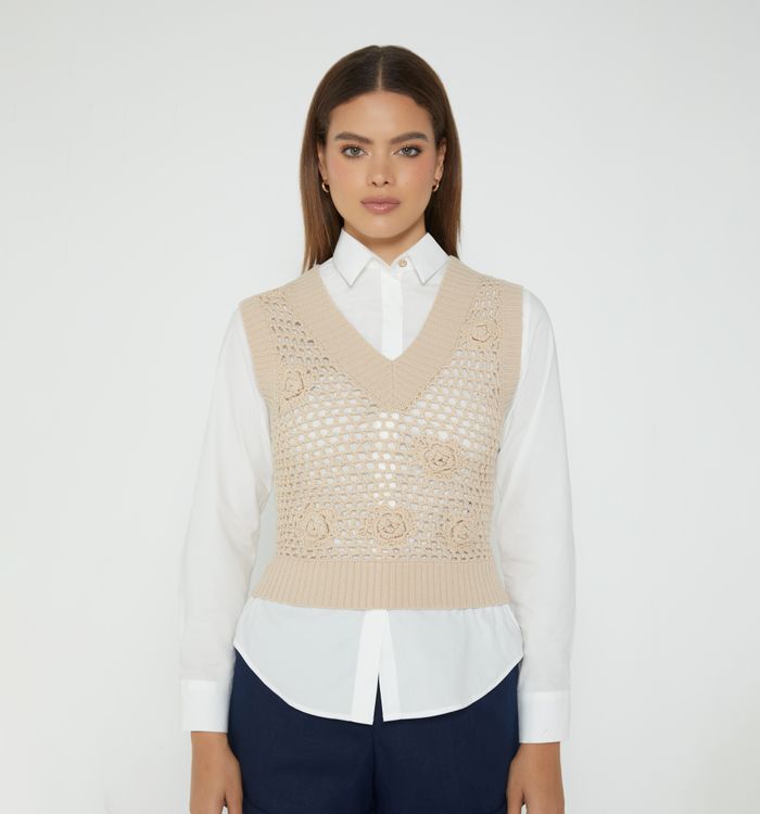 Blusa manga sisa tejida
