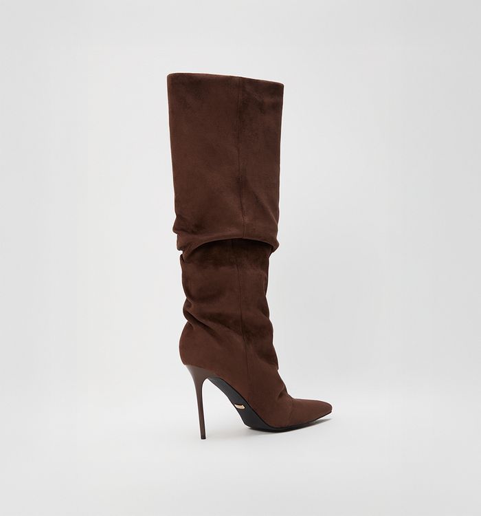 Bota caña alta en suede